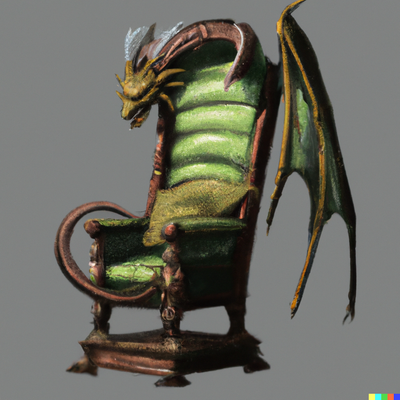 Half arm chair half dragon, digital art